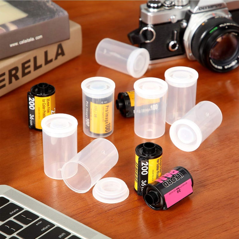 AKIRO Film Canisters with Caps 35 mm Empty Camera Reel Storage Containers Case Plastic Storage 15 Pack Transparent - Image 4